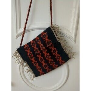 Wool Saddle Blanket Rodeo Aztec Navaho Purse Bag  Strap Fringe Crossbody